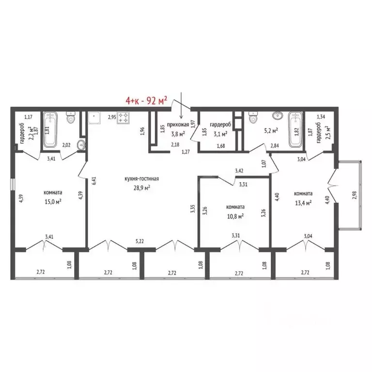 4-к кв. Свердловская область, Екатеринбург ул. Рябинина, 47 (92.0 м) - Фото 2