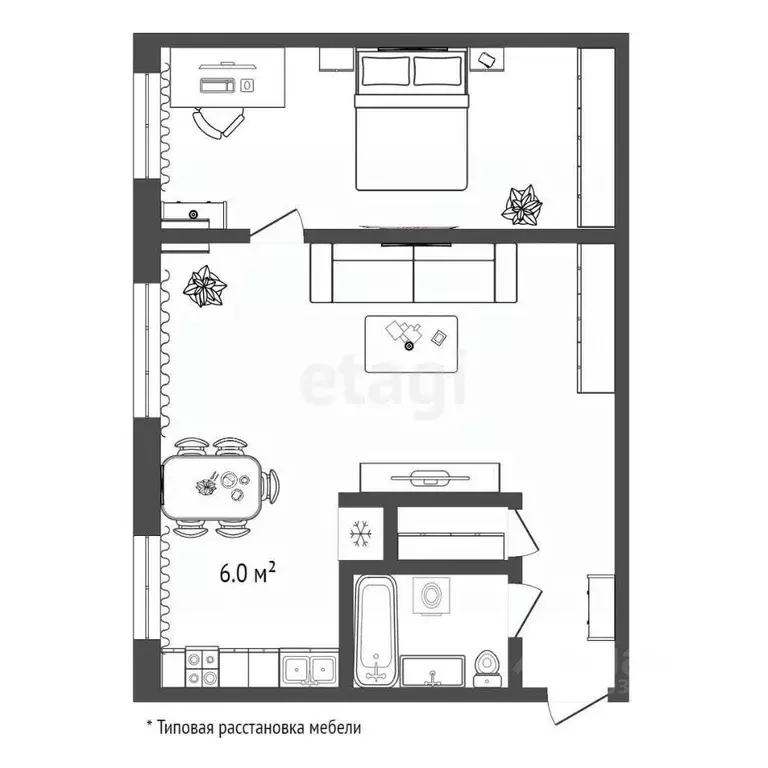 2-к кв. Тюменская область, Тюмень ул. Республики, 187 (43.1 м) - Фото 0