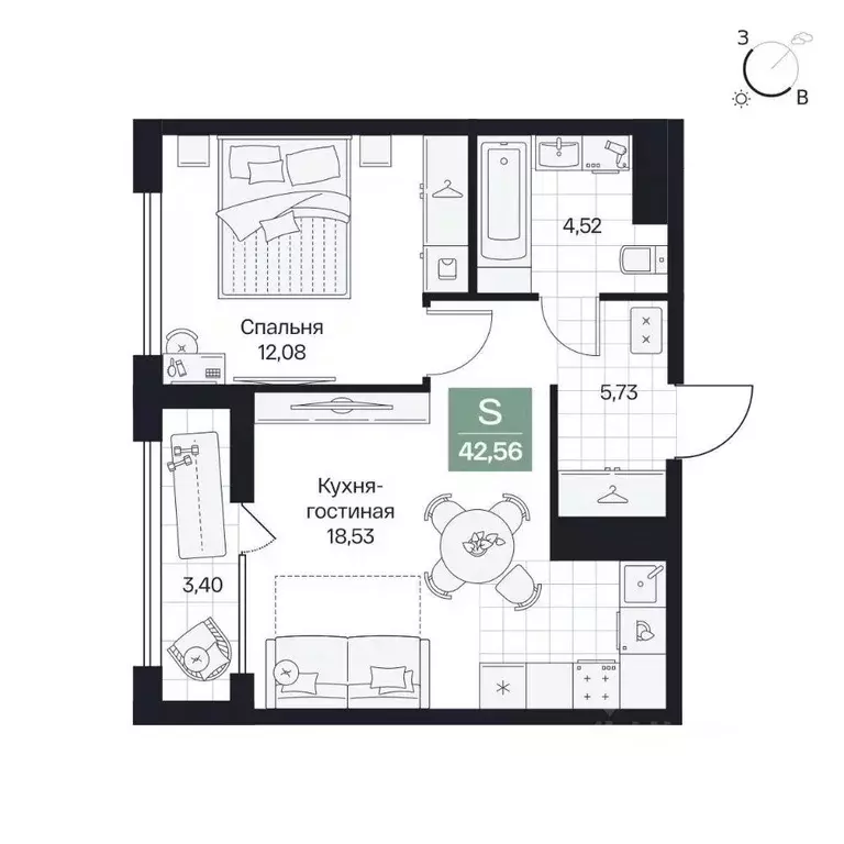 1-к кв. Волгоградская область, Волгоград просп. Имени В.И. Ленина, 59Г ... - Фото 1