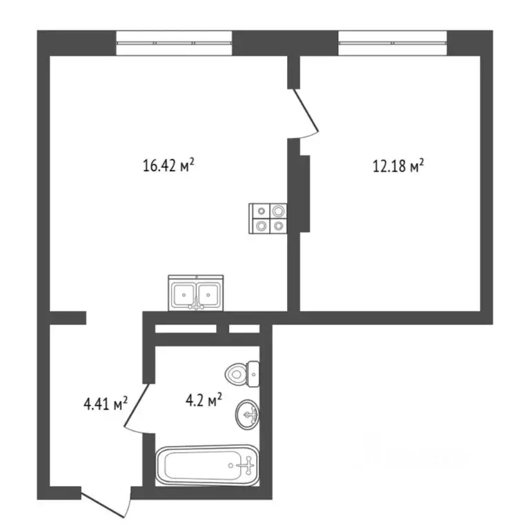 1-к кв. Тюменская область, Тюмень ул. Новоселов, 92 (37.2 м) - Фото 2