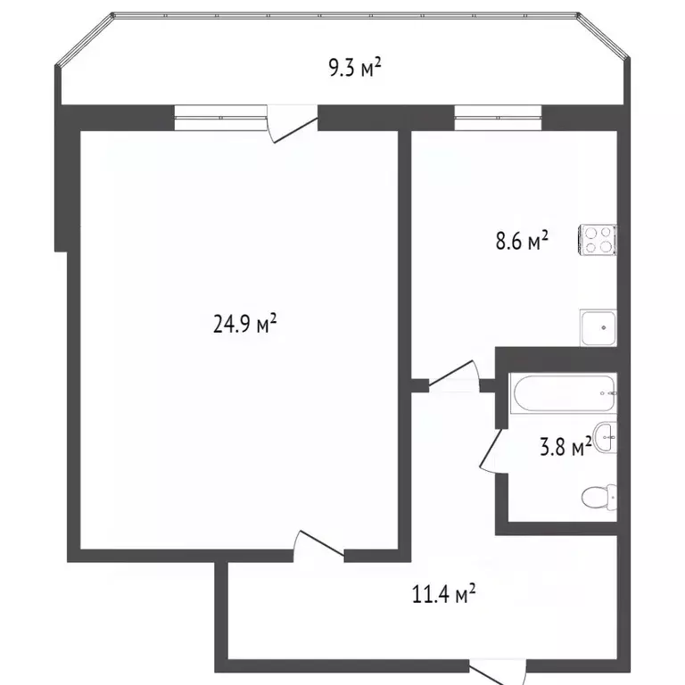 1-к кв. Тюменская область, Тюмень Депутатская ул., 110 (59.0 м) - Фото 2