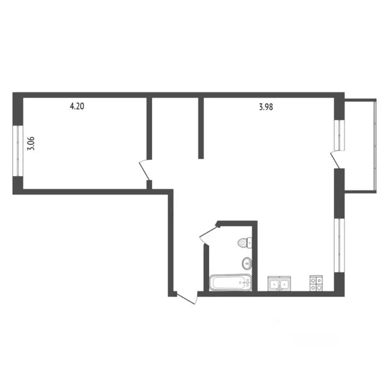 2-к кв. Тюменская область, Тюмень Метелева мкр, ул. Метелевская, 4 ... - Фото 2