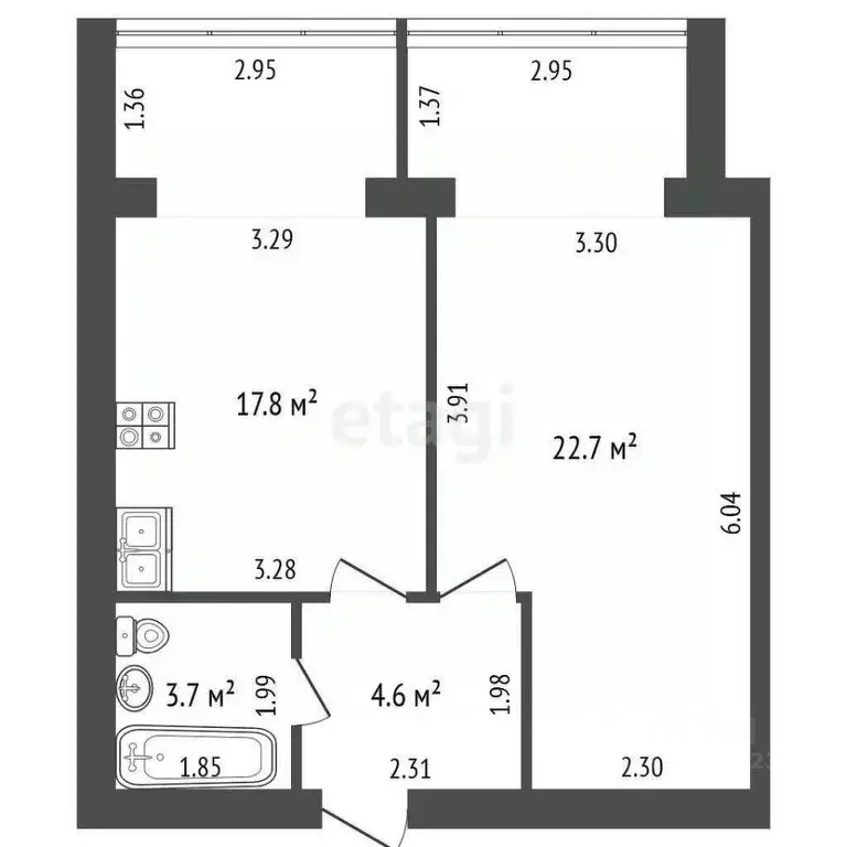 1-к кв. Архангельская область, Котлас пер. Таежный, 17 (48.8 м) - Фото 1
