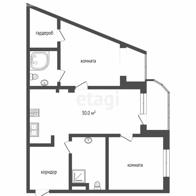 2-комнатная квартира: Тюмень, Харьковская улица, 59/4 (88 м) - Фото 0
