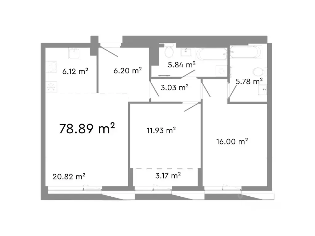3-к кв. Челябинская область, Челябинск ул. Худякова, 18 (78.89 м) - Фото 0