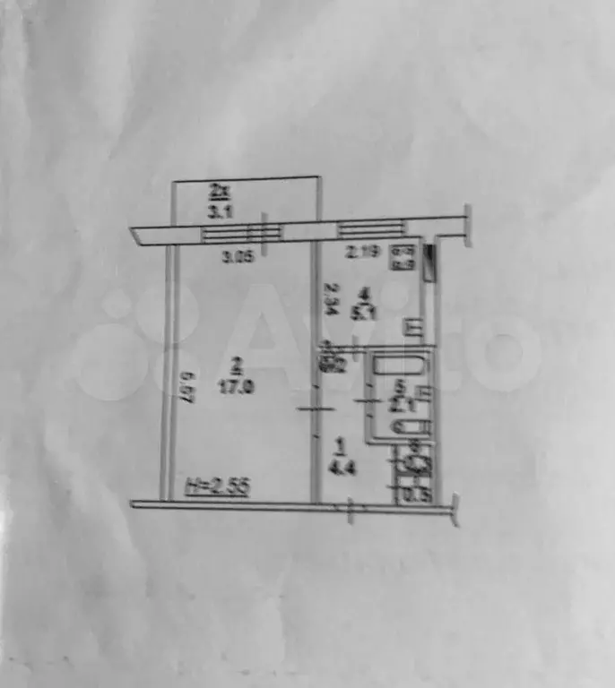 1-к. квартира, 32,1 м, 8/9 эт. - Фото 0