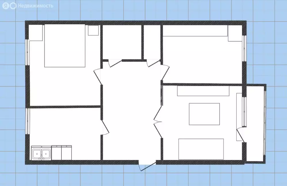 3-комнатная квартира: Губкин, 2-я Академическая улица, 32 (56.5 м) - Фото 1