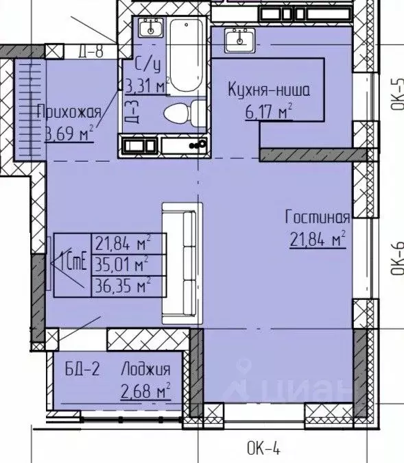 Студия Татарстан, Нижнекамск ул. Баки Урманче, 12 (36.35 м) - Фото 0