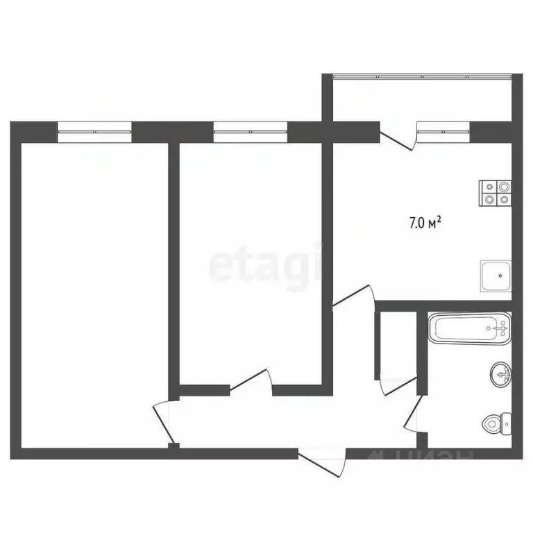 2-к кв. Владимирская область, Муром ул. Машинистов, 5 (42.7 м) - Фото 2