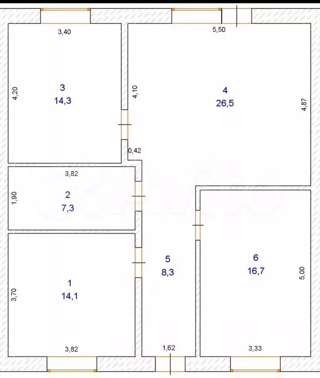 4-к. квартира, 91 м, 1/1 эт. - Фото 0