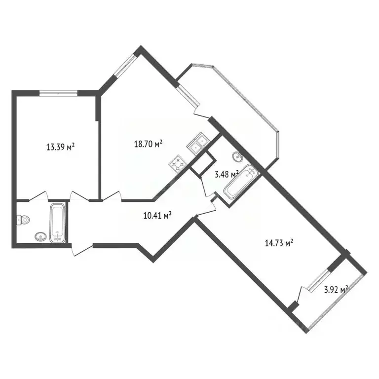 2-к кв. Санкт-Петербург ул. Русановская, 15к1 (63.6 м) - Фото 2