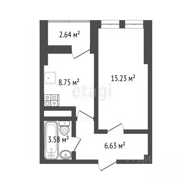 1-к кв. Белгородская область, Белгород ул. Щорса, 8Мк1 (36.83 м) - Фото 1