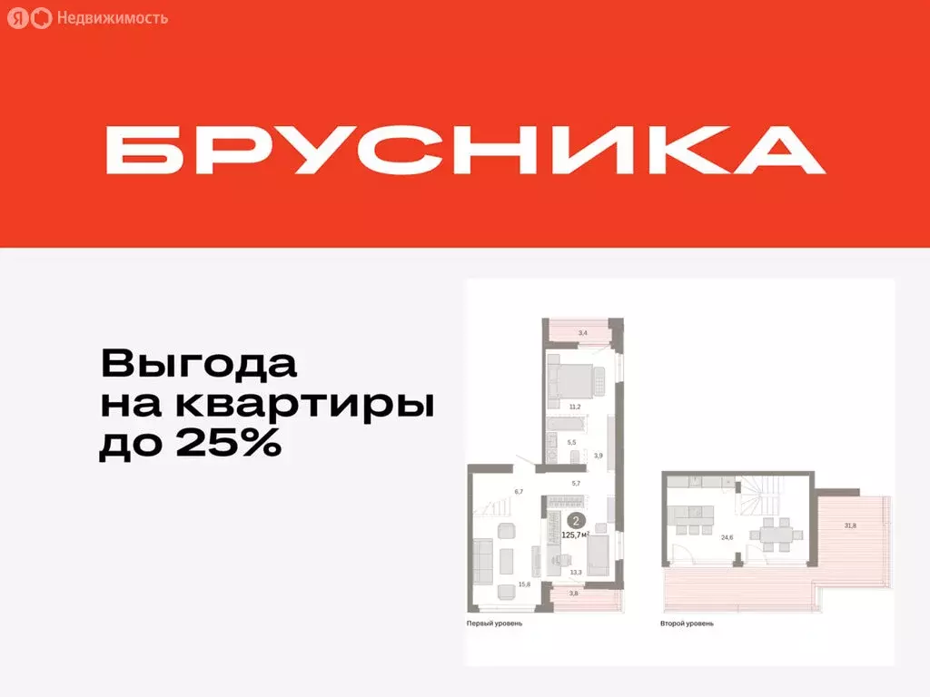 2-комнатная квартира: Тюмень, Ленинский округ (125.69 м) - Фото 0