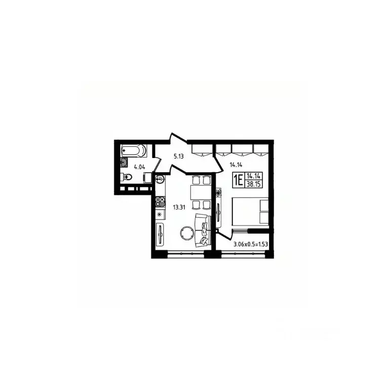 1-к кв. Адыгея, Майкоп ул. К.А. Васильева, 1к4 (38.15 м) - Фото 2