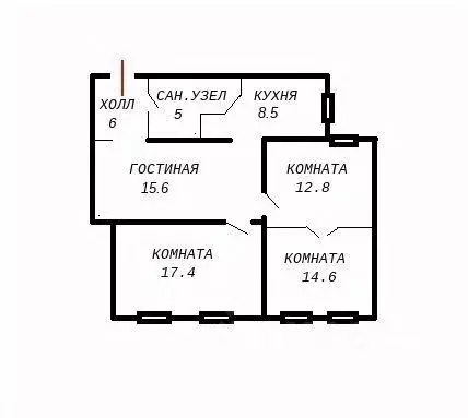 4-к кв. Санкт-Петербург Пионерская ул., 9/17 (80.0 м) - Фото 1