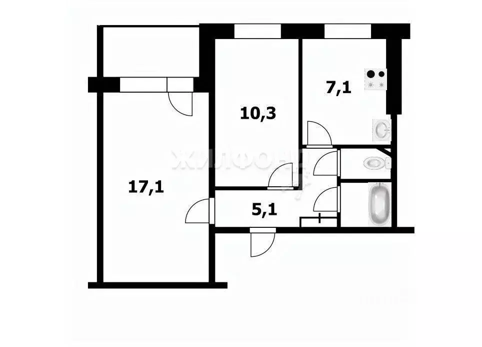 2-к кв. Новосибирская область, Новосибирск Линейная ул., 31/1 (43.5 м) - Фото 0