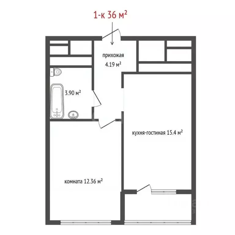 1-к кв. Свердловская область, Екатеринбург наб. Уктусская (36.0 м) - Фото 1