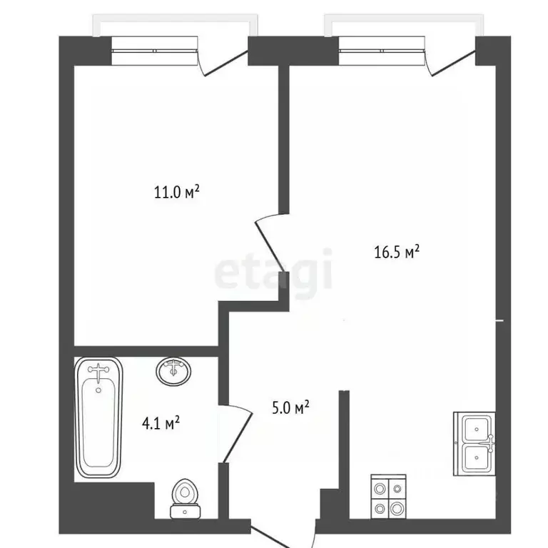 1-к кв. Челябинская область, Челябинский городской округ, пос. ... - Фото 2
