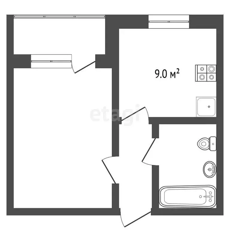 1-комнатная квартира: Егорьевск, Владимирская улица, 11А (29.1 м) - Фото 1