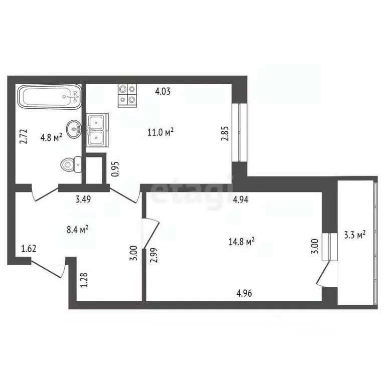 1-к кв. Санкт-Петербург Коломяжский просп., 13к3 (39.1 м) - Фото 1