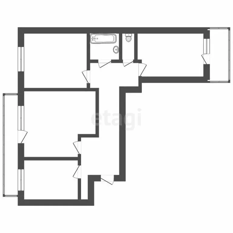 3-комнатная квартира: Томск, микрорайон Солнечный, улица Герасименко, ... - Фото 1