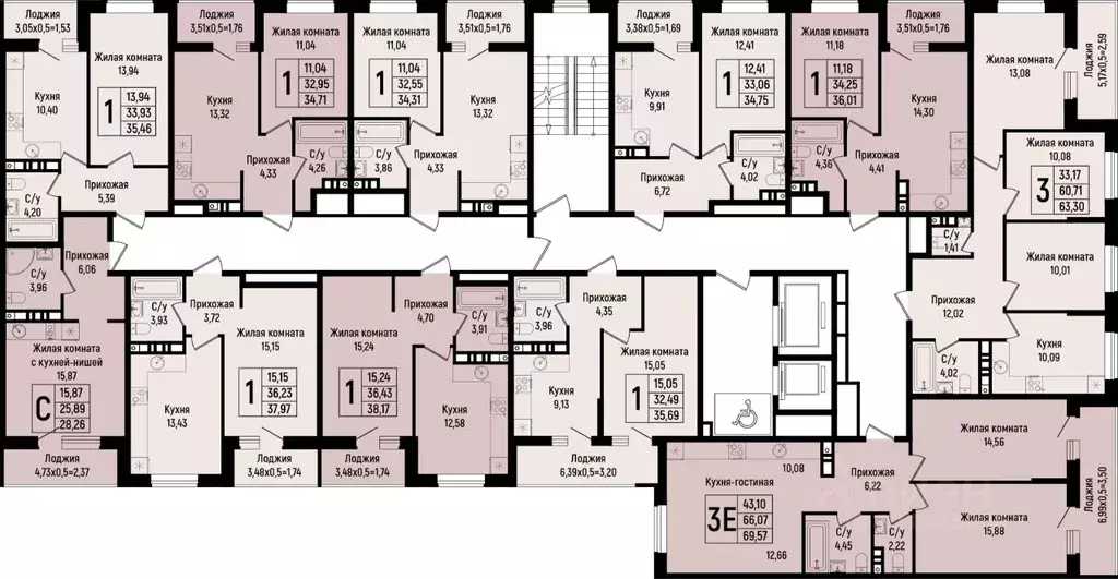 2-к кв. Краснодарский край, Краснодар ул. Михаила Барибана (69.57 м) - Фото 1