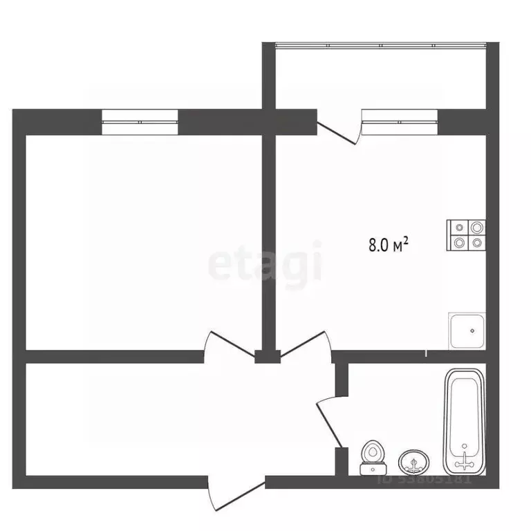 1-к кв. Ростовская область, Батайск Индустриальная ул., 1Б (35.4 м) - Фото 1