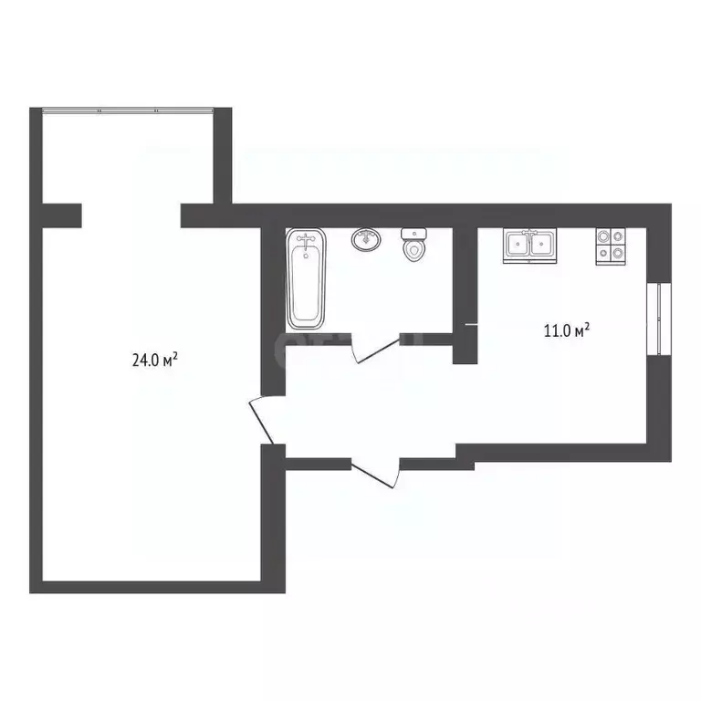1-к кв. Крым, Бахчисарай ул. Грузинова, 61 (42.6 м) - Фото 1