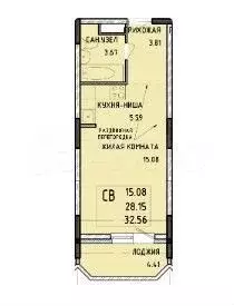 Квартира-студия, 28,1 м, 4/14 эт. - Фото 0