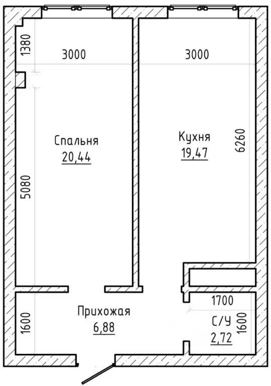 1-к кв. Кабардино-Балкария, Нальчик Кабардинская ул., 195 (50.3 м) - Фото 2