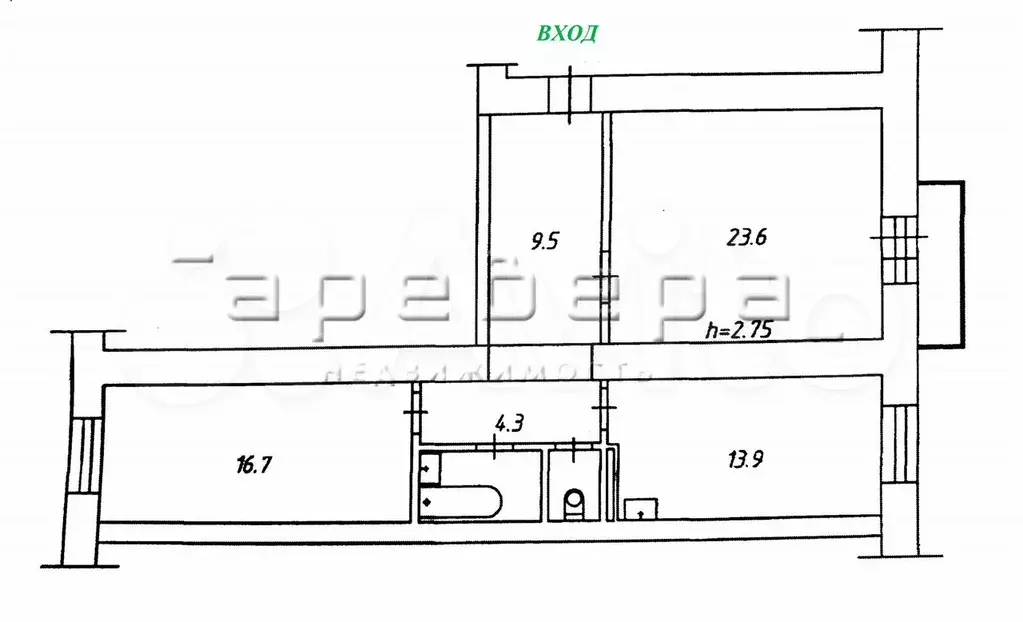 2-к. квартира, 73,4 м, 7/16 эт. - Фото 0