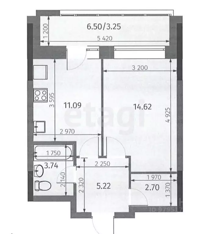 1-к кв. Татарстан, Казань Бухарская ул., 32к1 (37.3 м) - Фото 2