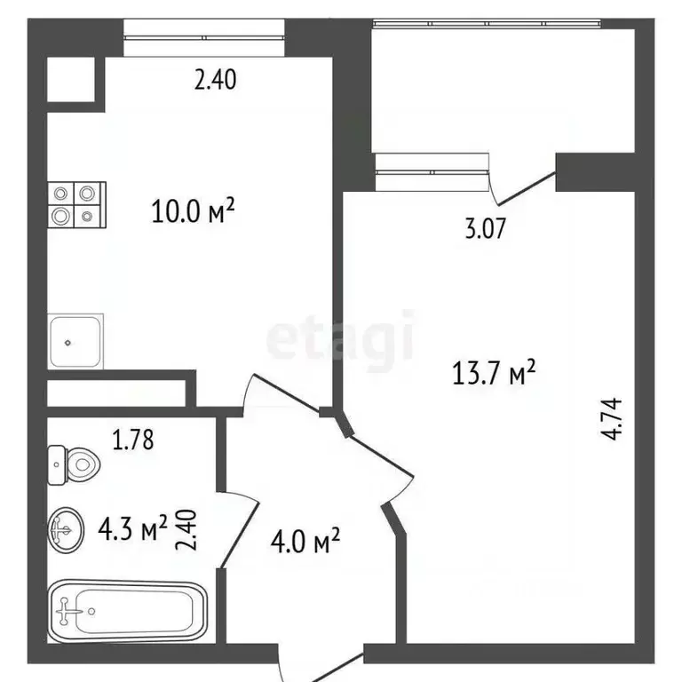 1-к кв. Ростовская область, Ростов-на-Дону просп. 40-летия Победы, ... - Фото 1