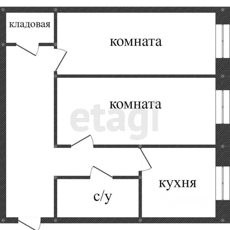 2-к кв. Костромская область, Кострома ул. Ерохова, 6А (43.0 м) - Фото 1