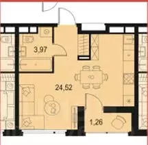 1-к кв. Московская область, Красногорск городской округ, Отрадное пгт  ... - Фото 2