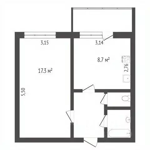 1-к кв. Белгородская область, Белгородский район, Разумное рп ул. ... - Фото 2