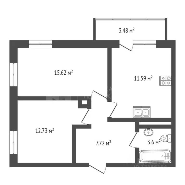 2-к кв. Тюменская область, Тюмень ул. Тимофея Чаркова, 28 (52.8 м) - Фото 1