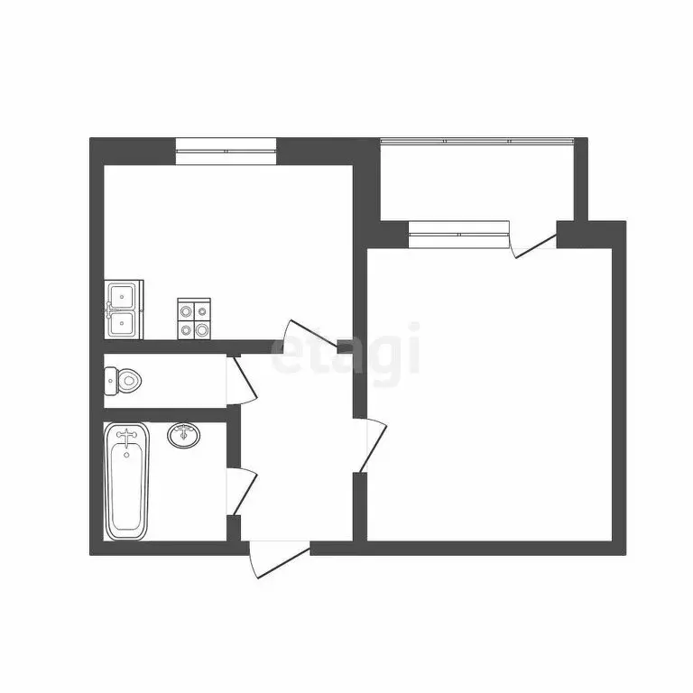 1-комнатная квартира: Тюмень, Малая Боровская улица, 7 (34.2 м) - Фото 1