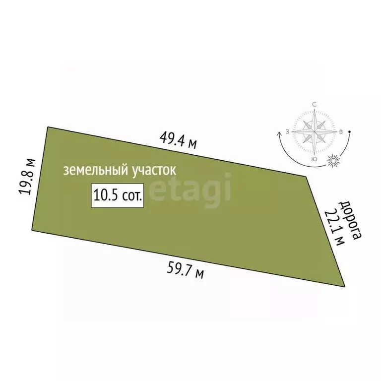 Участок в Севастополь Красный Октябрь КСП,  (10.5 сот.) - Фото 2