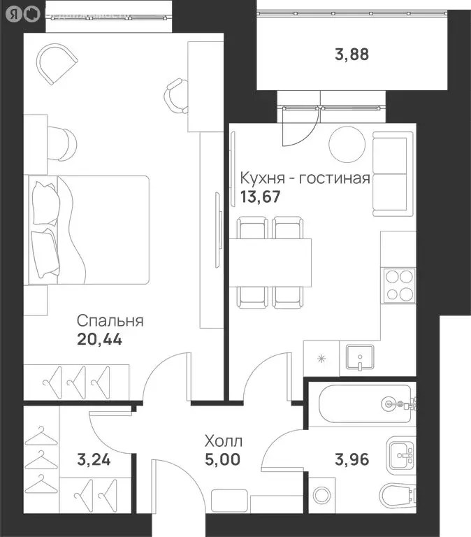 1-комнатная квартира: Тула, улица Героев России, 8 (50.19 м) - Фото 1