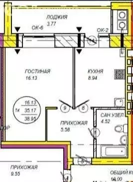 1-комнатная квартира: Йошкар-Ола, улица Панфилова, 33Б (39 м) - Фото 0