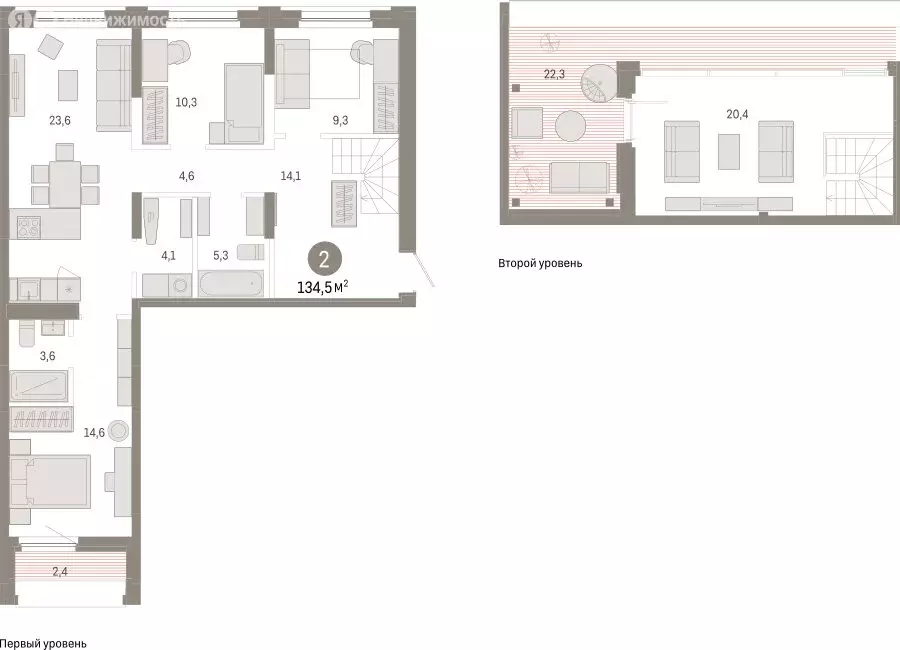 2-комнатная квартира: Тюмень, Мысовская улица, 26к2 (134.65 м) - Фото 1