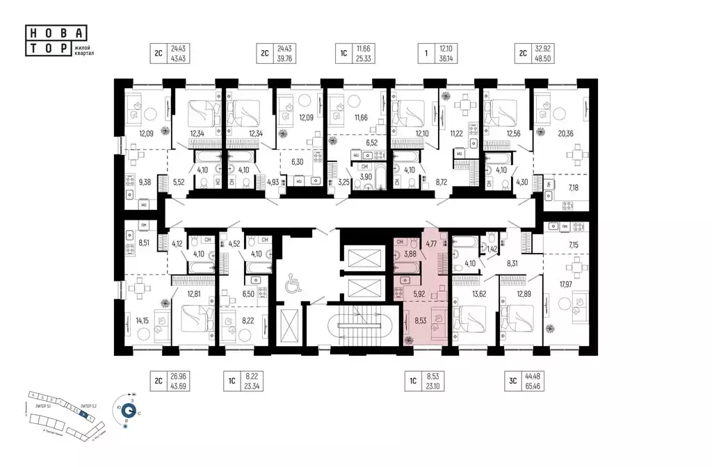 1-комнатная квартира: Уфа, улица Рудольфа Нуреева, 7 (23.1 м) - Фото 2