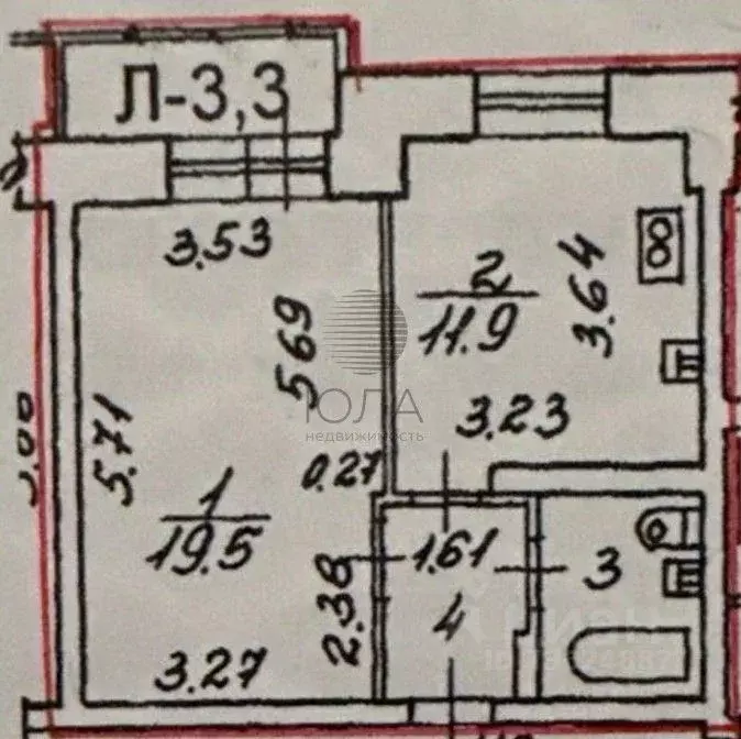 1-к кв. Санкт-Петербург Индустриальный просп., 40К1 (39.0 м) - Фото 2