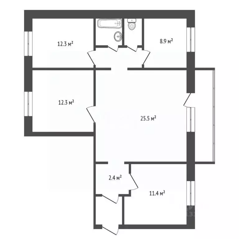 4-к кв. Красноярский край, Красноярск ул. Молокова, 17 (80.4 м) - Фото 2