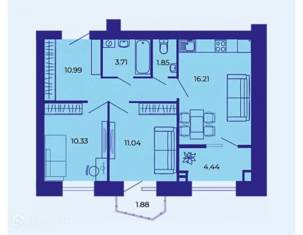 Продаётся 3-к квартира, 59.3 м - Фото 1