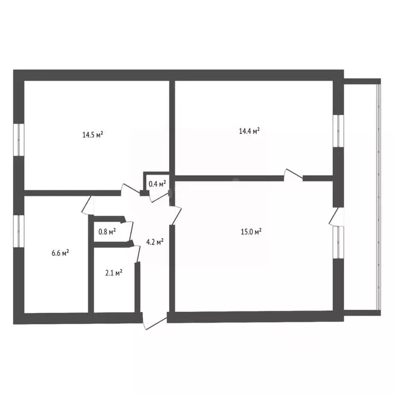 3-к кв. Амурская область, Зея Светлый мкр, 15 (59.0 м) - Фото 2