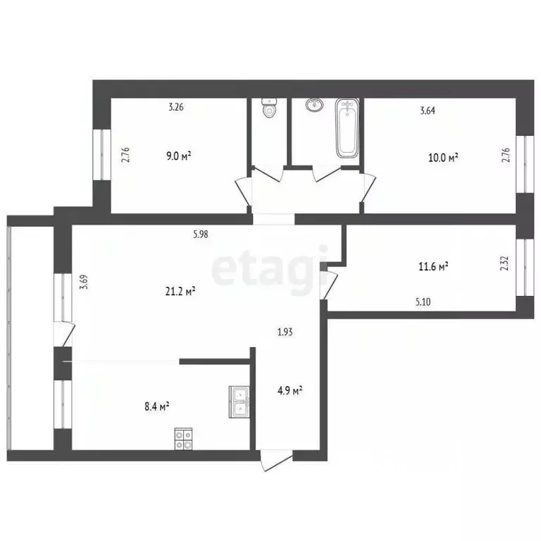 4-к кв. Ярославская область, Ярославль ул. Бабича, 17 (72.1 м) - Фото 1