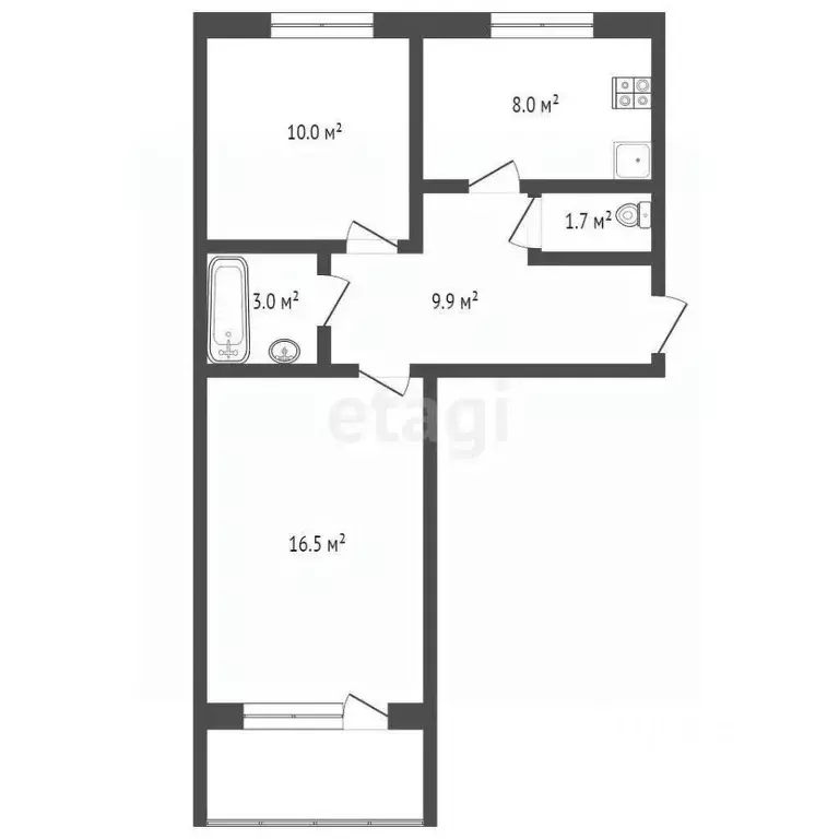 2-к кв. Свердловская область, Белоярский муниципальный округ, с. ... - Фото 2