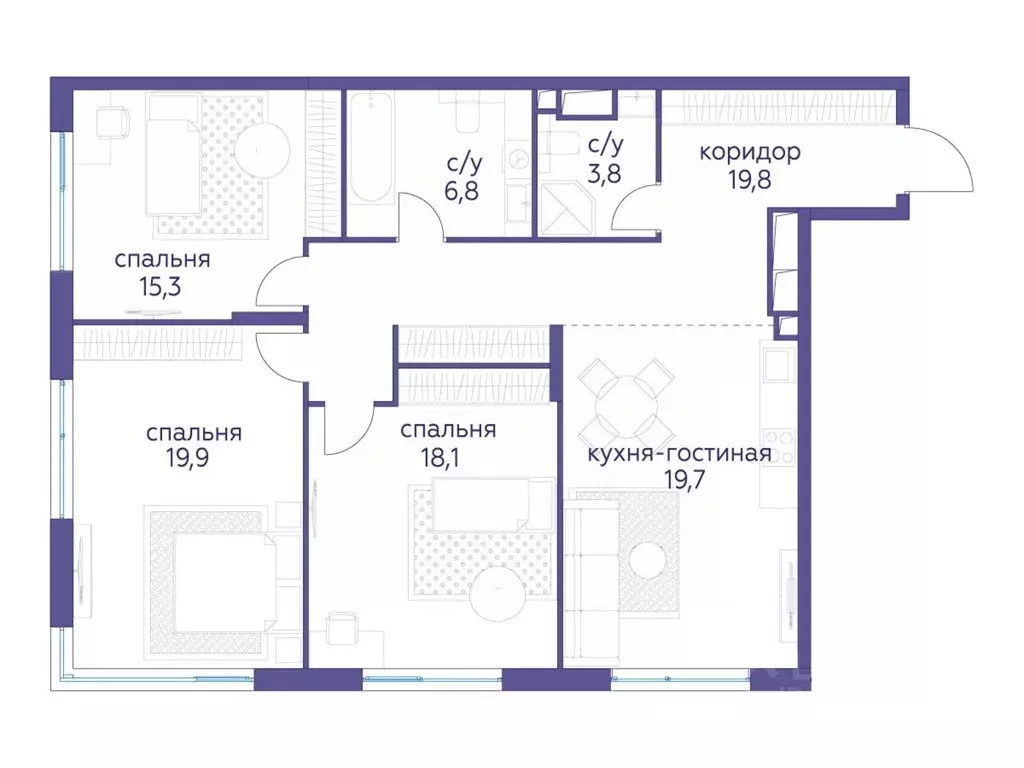 3-к кв. Москва ул. Нижние Мневники, 9 (103.3 м) - Фото 0